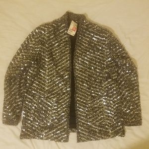 H&M Sequin Shoulder Pad Jacket M